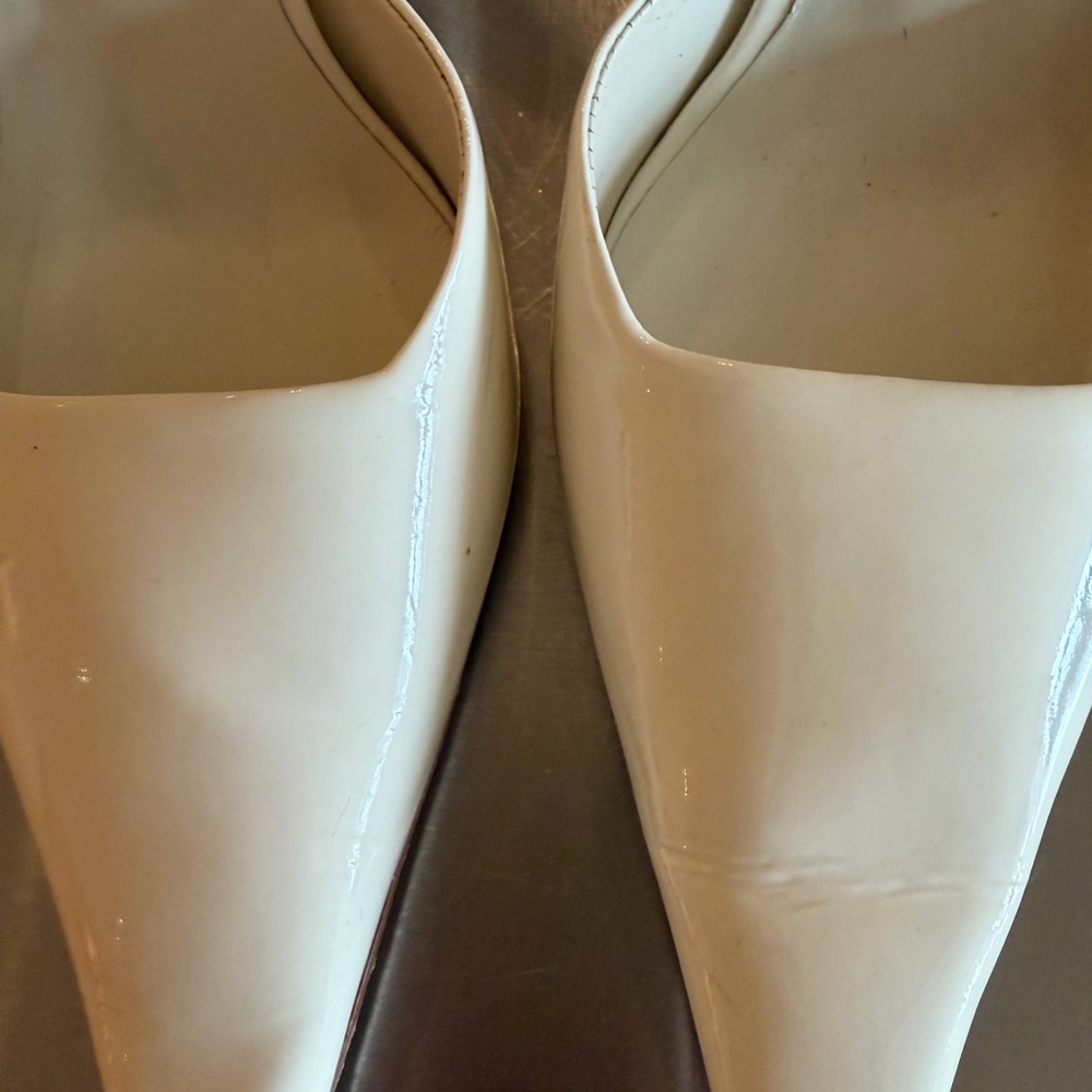 Reformation Natasha PumpsElegant White Slingback Heels White Patent - Picture 4 of 12